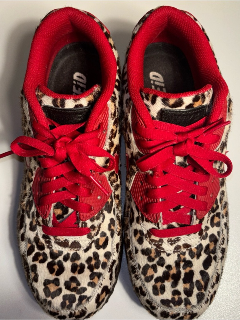 Nike Air Max 90 Leopard Print Red Pony Hair Women's Sneakers Size 9 US, 2015 - Picture 5 of 5